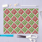 Boho Funky Poinsettia Bloemen Kerst Rood Groen Tissuepapier (Craft)
