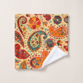 Boho Funky Trendy Retro Abstract Patroon Bad Handdoek (Wasdoekje)