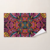 Boho Funky Trendy Retro Abstract Patroon Bad Handdoek (Handdoek)