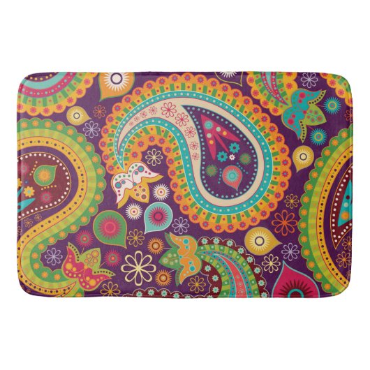 Boho Funky Trendy Retro Abstract Patroon Badmat (Voorkant)