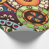 Boho Funky Trendy Retro Abstract Patroon Cadeaupapier (Hoek)