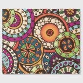 Boho Funky Trendy Retro Abstract Patroon Cadeaupapier (Vlak)