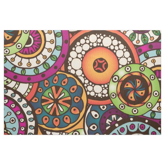 Boho Funky Trendy Retro Abstract Patroon Stof (Yard (91,4 cm))