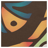 Boho Funky Trendy Retro Abstract Patroon Stof (Close Up)