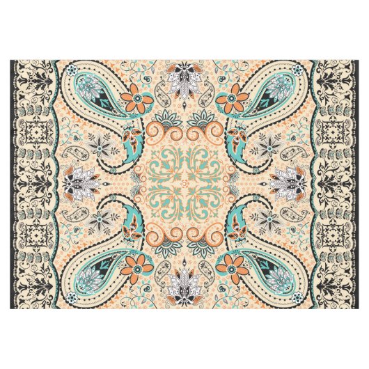 Boho Funky Trendy Retro Abstract Patroon Tafelkleed (Voorkant (Horizontaal))