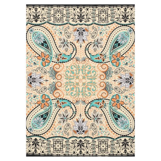 Boho Funky Trendy Retro Abstract Patroon Tafelkleed (Voorkant)