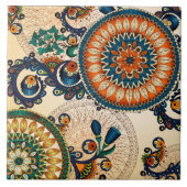 Boho Funky Trendy Retro Abstract Patroon Tegeltje (Voorkant)