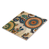 Boho Funky Trendy Retro Abstract Patroon Tegeltje (Zijkant)