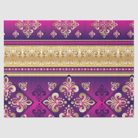 Boho Funky Trendy Retro Abstract Patroon Tissuepapier (Voorkant)