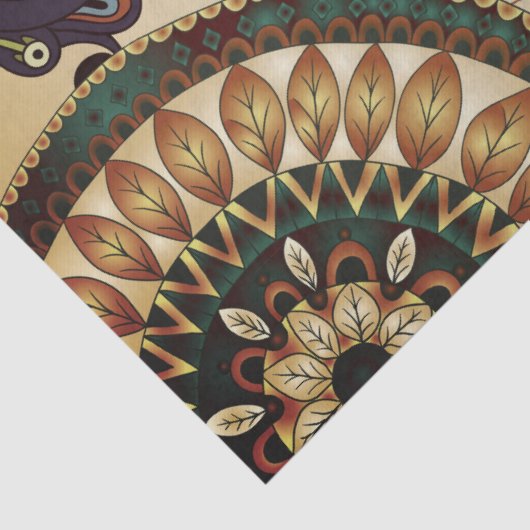 Boho Funky Trendy Retro Abstract Patroon Tissuepapier (Detail)