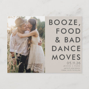 Boho Funny Photo Wedding Save the Date Aankondigingskaart