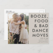 Boho Funny Photo Wedding Save the Date Aankondigingskaart (Voorkant / Achterkant)