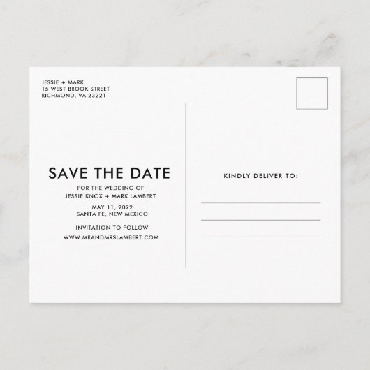 Boho Funny Photo Wedding Save the Date Aankondigingskaart (Achterkant)