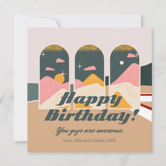Boho Futurdelic Gepersonaliseerde Verjaardag Flat (Voorkant)