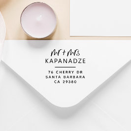 Boho Future Mr & Mrs Wedding Custom Return Address Rubberstempel