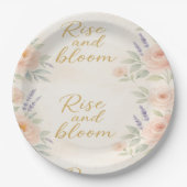 Boho Garden Bloom Bloemen Ring Papier Bord (Voorkant)