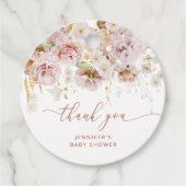 Boho garden floral baby shower bedankt bedankjes labels (Voorkant)