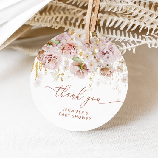 Boho garden floral baby shower bedankt bedankjes labels