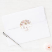 Boho garden floral baby shower bedankt ronde sticker (Envelop)