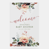 Boho Garden FLORAL Baby shower Welkom Acryl Bord (Voorkant)
