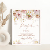 Boho garden floral Pacifier jachtbaby shower Poster