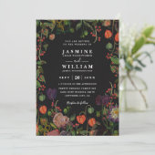 Boho Garden Floral Rustic Elegant QR Code Wedding Kaart (Staand voorkant)