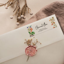 Boho Garden of Wildflower Retouradreslabel