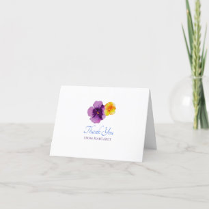 Boho Garden Party Pansies met de hand geïllustreer Bedankkaart