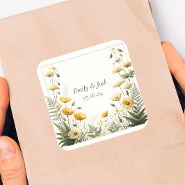 Boho Garden Party Wildflower Vierkante Sticker