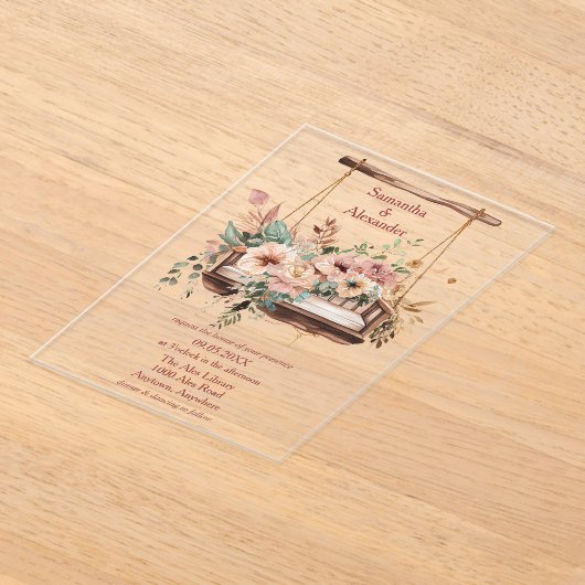 Boho Garden Romance Wedding Acryl Uitnodigingen (Laagn)