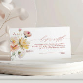 Boho Garden Roos Bloemen Luier Raffle Informatiekaartje