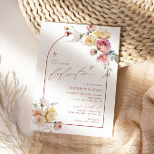 Boho Garden Roos Bloemen Toewijding Uitnodiging