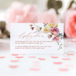 Boho Garden Roos Bloemen Weergave Shower Informatiekaartje