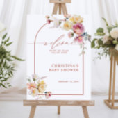 Boho Garden Roos Flowers Baby shower Welkomstbord Poster