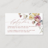 Boho Garden Roos Flowers Display Shower Informatiekaartje (Voorkant)