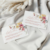 Boho Garden Roos Flowers Display Shower Informatiekaartje