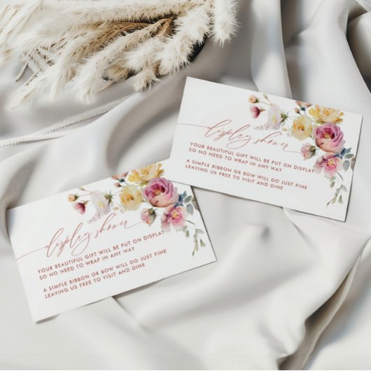 Boho Garden Roos Flowers Display Shower Informatiekaartje