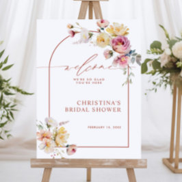 Boho Garden Roos Flowers Vrijgezellenfeest Welkom Poster