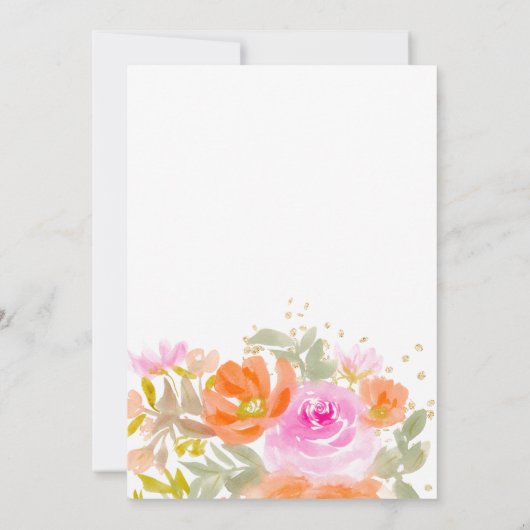 Boho Garden sinaasappel wilde bloemen afstuderen Bedankkaart (Achterkant)