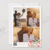 Boho Garden Summer Floral Photo QR Wedding Kaart (Achterkant)