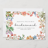 Boho Garden van Wilde Bloem Bridesmaid Voorstel Notitiekaartje (Voorkant)