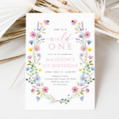 Boho Garden Wild One Wildflower eerste verjaardag Kaart