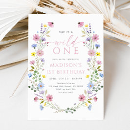 Boho Garden Wild One Wildflower eerste verjaardag Kaart