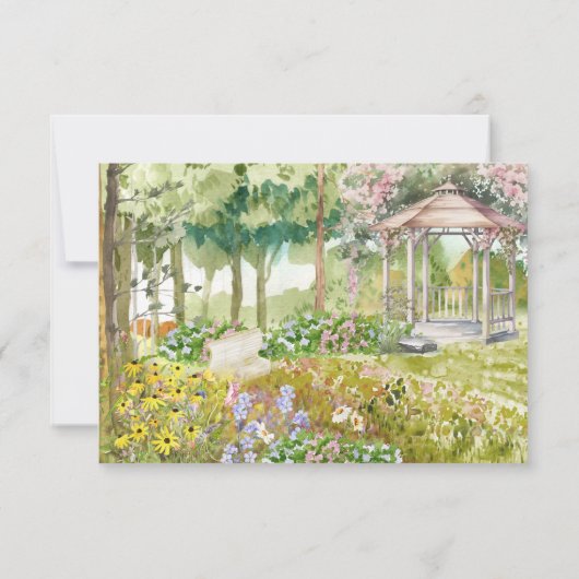 Boho Garden Wildflower | Bruiloft RSVP (Achterkant)