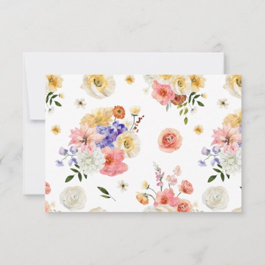 Boho Garden Wildflower | Bruiloft RSVP (Achterkant)