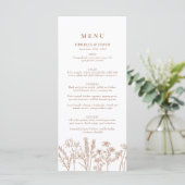 Boho Garden Wildflower Wedding Reception Menu (Staand voorkant)