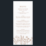Boho Garden Wildflower Wedding Reception Menu<br><div class="desc">Boho Garden Wildflower Wedding Receptie Menu - Terracotta</div>
