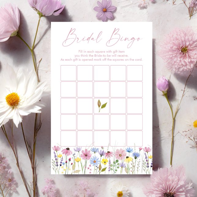 Boho Garden Wildflowers Bridal Shower Bingo Game (Creator heeft geüpload)