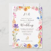 Boho garden zomer florale foto's initialen bruilof kaart (Voorkant)