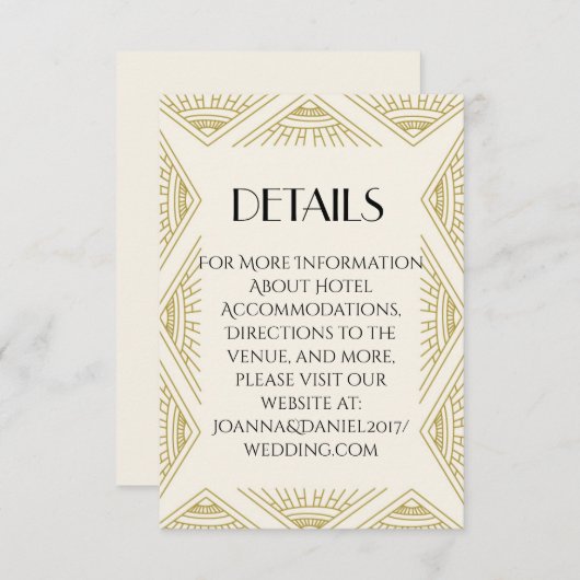 Boho Gatsby blanco kaart (Voorkant / Achterkant)